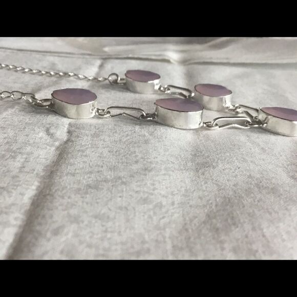 NWOT Sterling Silver Rose Quartz Adj. Necklace - Picture 4 of 12